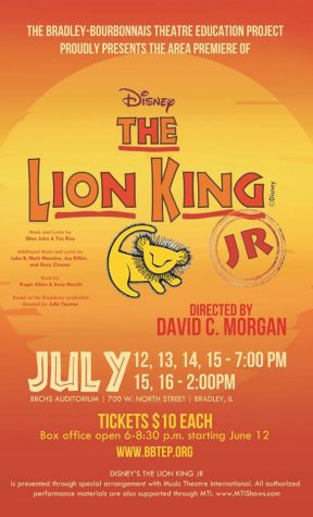Official poster from the BBCHS production, The Lion King Jr., directed by David C. Morgan.